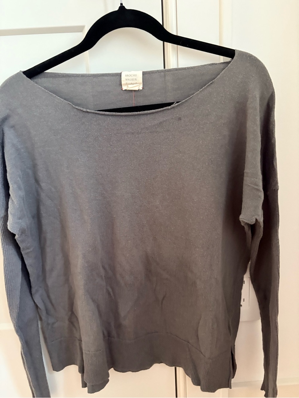 Brochu Walker Cotton cashmere sweater size Large women's grey